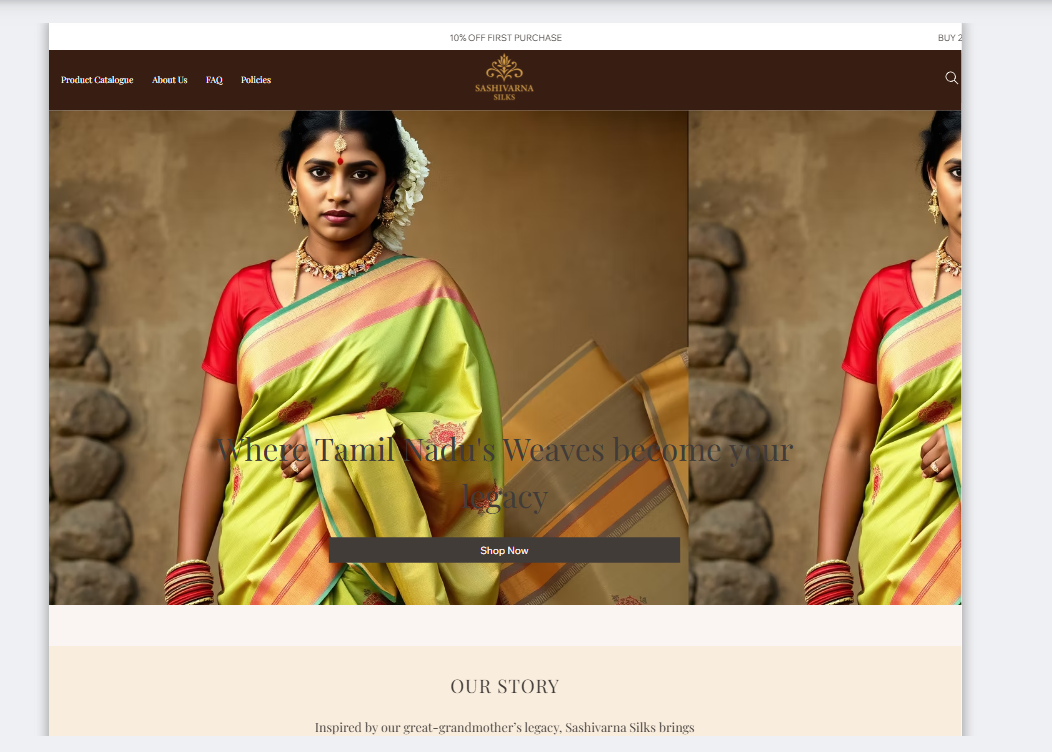Screenshot of e-commerce website